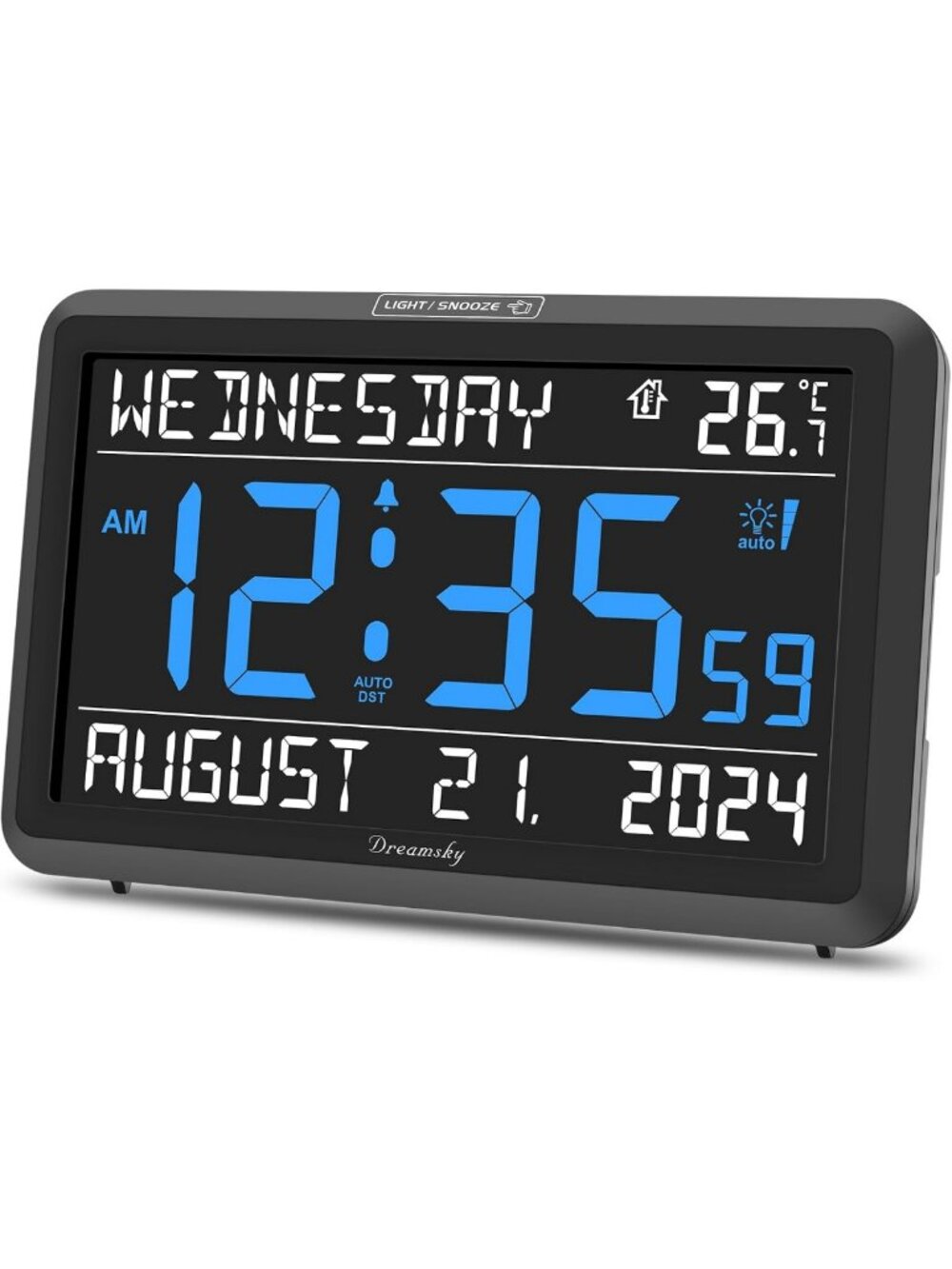 Large Digital Clock with Date & Day Display - Perfect for Seniors & Easy to Read